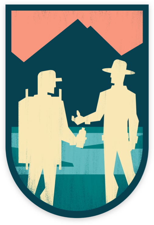 Silhouette of camper speaking with park ranger, symbolizing a patient having a productive conversation with their doctor