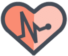 Heart symbol to represent high blood pressure