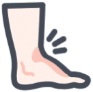 Swollen human foot