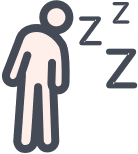 Person leaning forward and snoring, symbolizing unusual tiredness